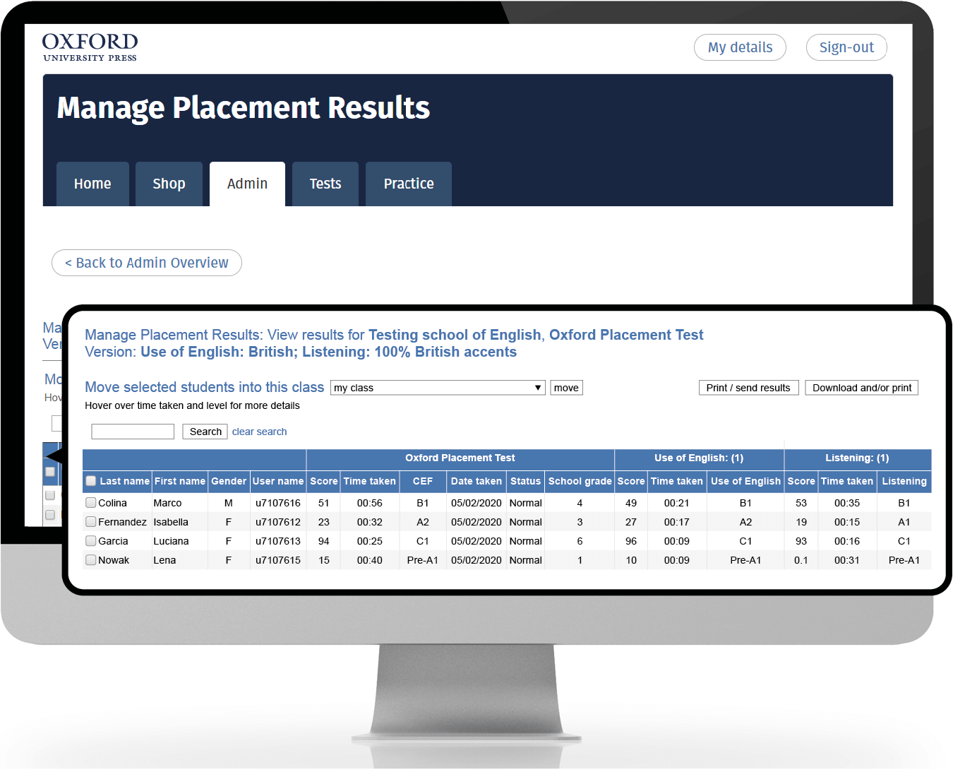 Manage Placement Results